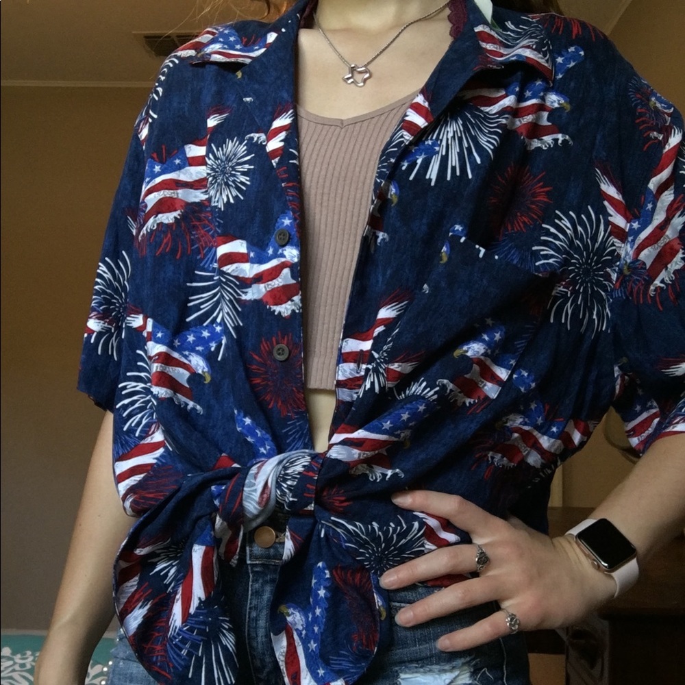 Oversized 4th of July button up